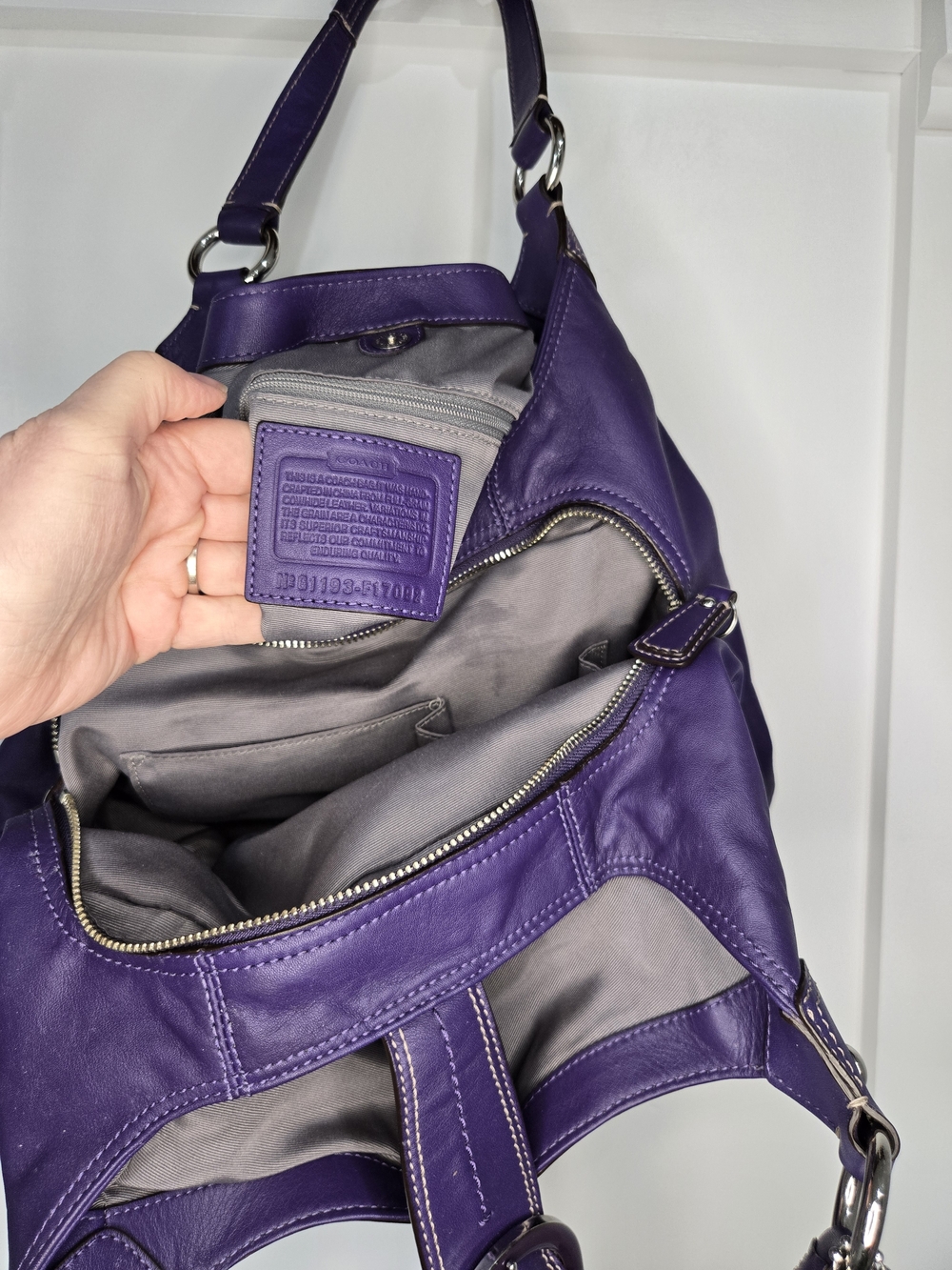 COACH Purple Leather Shoulder Bag - Picture 6 of 10